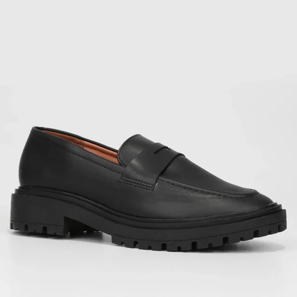 Loafer Vizzano Salto Baixo Tratorado Feminino - Preto - Imagem 2