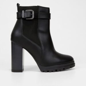 Bota Chelsea Vizzano Salto Alto Fivela Feminina - Preto