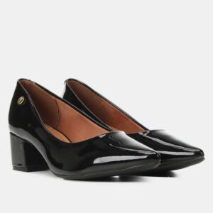 Scarpin Vizzano Salto Grosso Bico Fino - Preto
