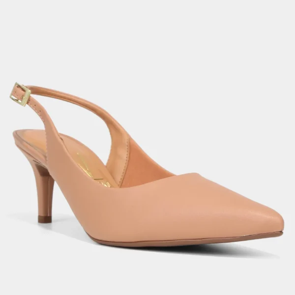 Scarpin Vizzano Slingback Salto Fino Médio - Bege - Imagem 2