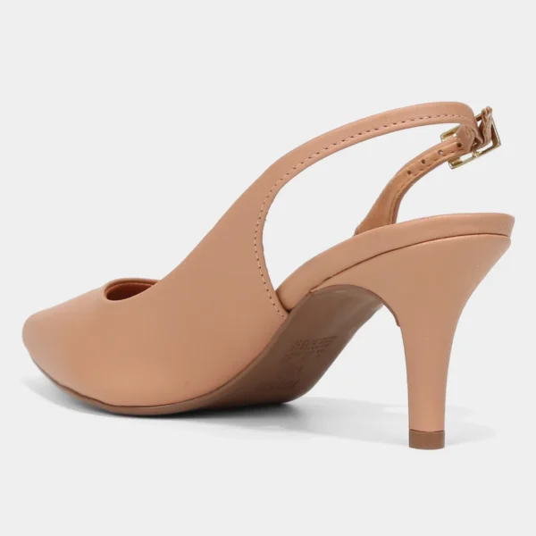 Scarpin Vizzano Slingback Salto Fino Médio - Bege - Imagem 3