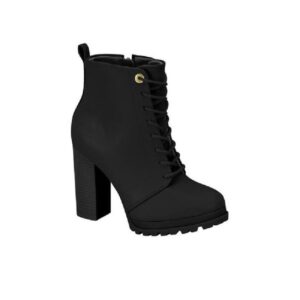 Bota Coturno Vizzano Feminino Salto Tratorado Casual 3089 10 - Preto