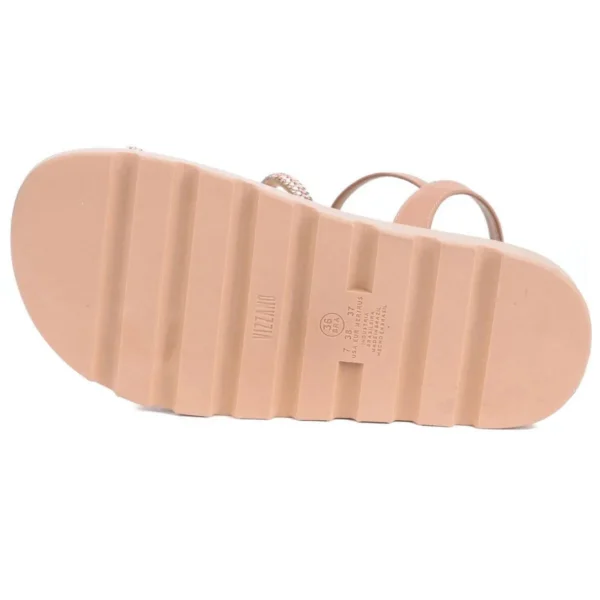 Rasteira Vizzano Flatform Tiras Strass Feminina - Nude - Imagem 3