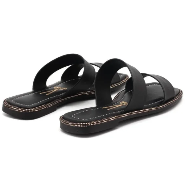 Rasteira Vizzano Pelica Brilho Strass Feminino - Preto - Imagem 4